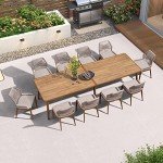 11-Piece Outdoor Dining Set with Metal Table & Rattan Chairs