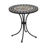 Small Outdoor Bistro Table with Marble Tile Top