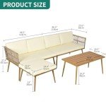 4-Piece Outdoor Rattan Patio Furniture Set