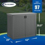 Suncast Lockable Outdoor Cabinet for Patio Storage