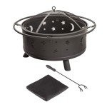 32-Inch Outdoor Wood Burning Fire Pit with Screen