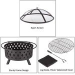 32-Inch Outdoor Wood Burning Fire Pit Set