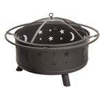 32-Inch Outdoor Wood Burning Fire Pit with Screen