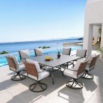 10-Piece Outdoor Dining Set with Swivel Chairs
