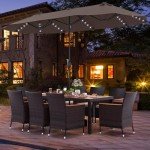 Tangkula 11-Piece Outdoor Rattan Dining Set