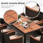 Tangkula 11-Piece Outdoor Rattan Dining Set
