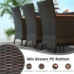Tangkula 11-Piece Outdoor Rattan Dining Set