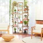 Large 13-Tier Wood Plant Stand for Indoors Outdoors