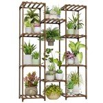 Tall Wood Plant Stand for Indoor and Outdoor Use