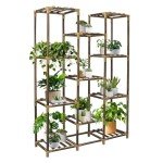 Large 11-Tier Wood Plant Stand for Indoor/Outdoor