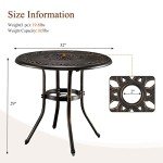 VINGLI 32" Round Outdoor Dining Table with Umbrella Hole