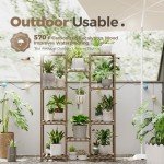 Tall Wood Plant Stand for Indoor and Outdoor Use