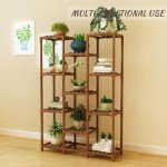 Large 11-Tier Wood Plant Stand for Indoor/Outdoor