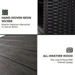 Dark Brown Wicker Outdoor Storage Cabinet