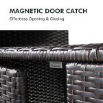 Dark Brown Wicker Outdoor Storage Cabinet