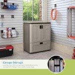 Suncast Resin Storage Cabinet for Indoor/Outdoor Use