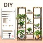 Large 11-Tier Wood Plant Stand for Indoor/Outdoor
