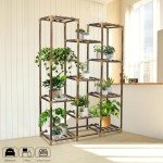 Large 11-Tier Wood Plant Stand for Indoor/Outdoor
