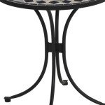 Small Outdoor Bistro Table with Marble Tile Top