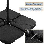 4-Piece Square Umbrella Base for Outdoor Use