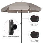 6.5 ft Beige Patio Market Umbrella with Tilt