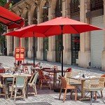 7.5FT Red Patio Umbrella with Tilt & Crank