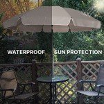6.5 ft Beige Patio Market Umbrella with Tilt