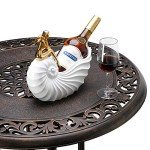 VINGLI 32" Round Outdoor Dining Table with Umbrella Hole