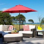 7.5FT Red Patio Umbrella with Tilt & Crank