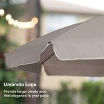 6.5 ft Beige Patio Market Umbrella with Tilt