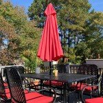 7.5FT Red Patio Umbrella with Tilt & Crank