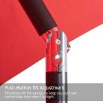 7.5FT Red Patio Umbrella with Tilt & Crank