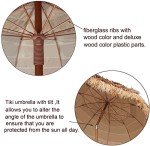 Tiki Patio Beach Umbrella with Tilt, 7.5ft