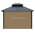 AONEAR 10' x 10' Gazebo Privacy Curtain, Khaki