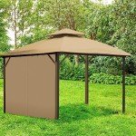 AONEAR 10' x 10' Gazebo Privacy Curtain, Khaki
