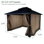 COWVIE 4-Panel Gazebo Privacy Curtain Set