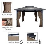 COWVIE 4-Panel Gazebo Privacy Curtain Set