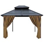 AONEAR 10' x 10' Gazebo Privacy Curtain, Khaki