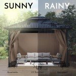 COWVIE 4-Panel Gazebo Privacy Curtain Set