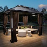 COWVIE 4-Panel Gazebo Privacy Curtain Set