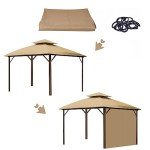 AONEAR 10' x 10' Gazebo Privacy Curtain, Khaki