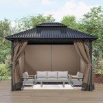COWVIE 4-Panel Gazebo Privacy Curtain Set