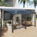 Aoxun 10'x14' Wall-Mounted Patio Gazebo