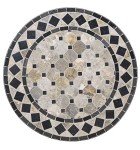 Small Outdoor Bistro Table with Marble Tile Top