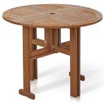 Tioman Hardwood Gateleg Round Patio Table