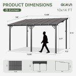 Aoxun 10'x14' Wall-Mounted Patio Gazebo