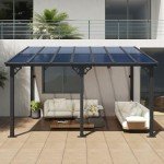 Aoxun 10'x14' Wall-Mounted Patio Gazebo