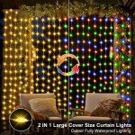600 LED Dual Color Curtain Fairy Lights