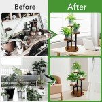 Tall 3-Tier Metal & Wood Plant Stand