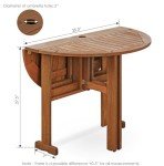 Tioman Hardwood Gateleg Round Patio Table